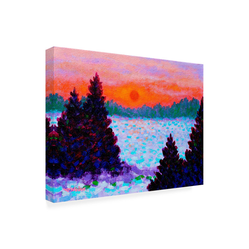 Toile d'extérieur John Nolan «Snowscape Pines», H 14 po x l 19 po x P 1,5 po