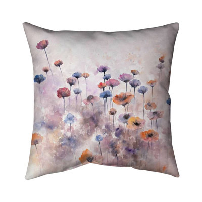 Small wildflowers - 18"x18" Throw pillow - Poly twill - Print on demand