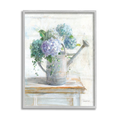 " Blue Hydrangeas In Watering Can Soft Floral " by Danhui Nai