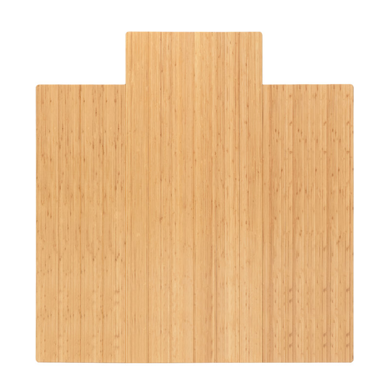 Standard 8mm Thick Bamboo Chair Mat – Anti-Slip, Straight Cut, Designed for Hard Flooring, Included, 55" W x 57" D, Natural