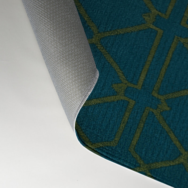 Tapis bleu intérieur et extérieur Trellis, Rectangle 5 pi x 7 pi