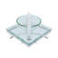 Lavabo d'angle mural rond en verre Talula de 25 po avec porte-serviettes, robinet et bonde.
