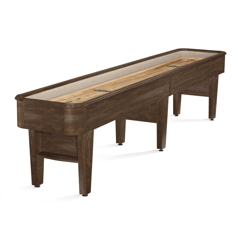 Table à jeu de palets Brunswick Concord - Terrain de jeu en érable massif avec ajusteurs climatiques, tablettes de rangement et finition muscade