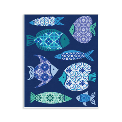 Mediterranean Tiles Fish Wall Plaque Art by Deborah Curiel