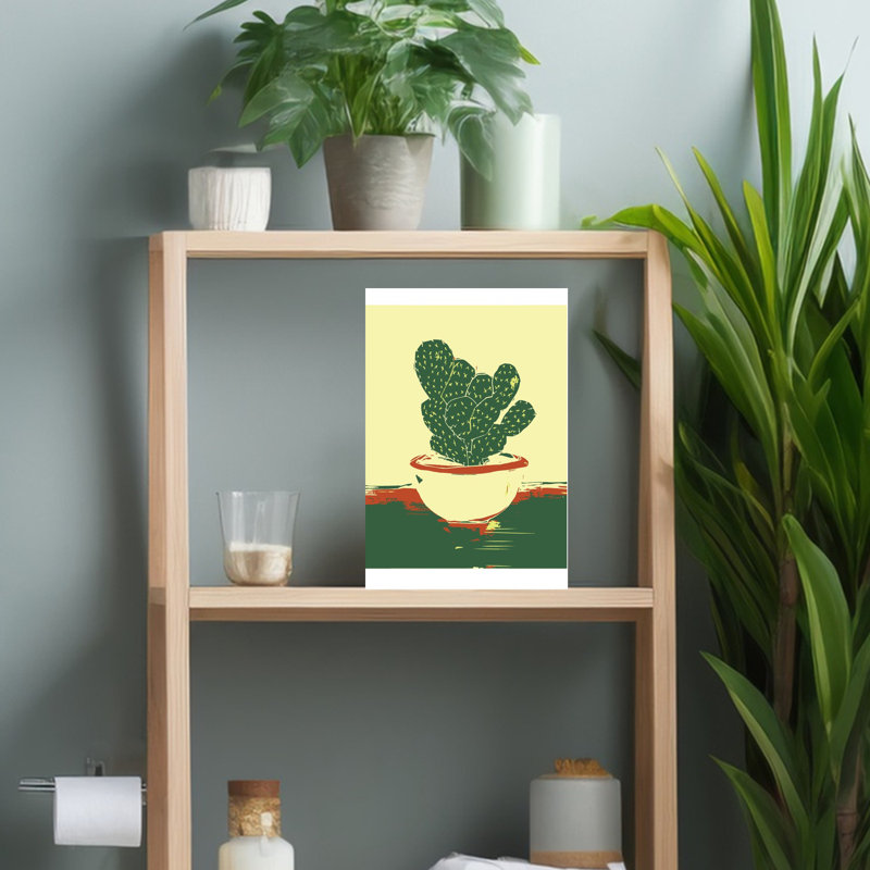 Contemporary Art Bold Modern Abstract Cactus Succulent Landscape Nature Wall Art by Sarah Fitzgerald - Print