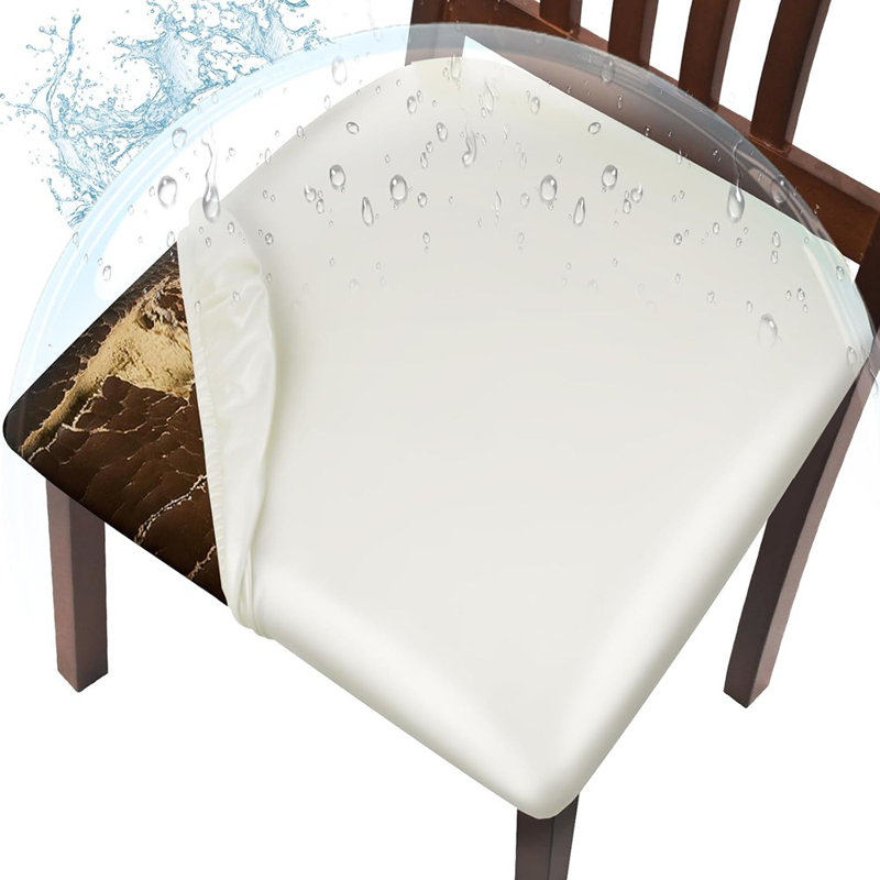 Housses de siège en cuir pour chaise de salle à manger - Blanc - Ensemble de 4