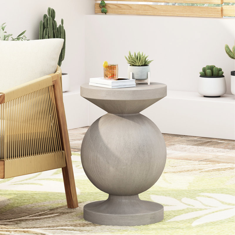 Console légère en béton - Support de plante moderne pour patio