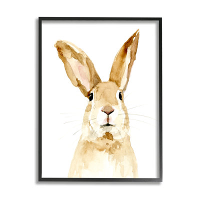" Wild Bunny Rabbit Watercolor Portrait Wild Forest Animal "