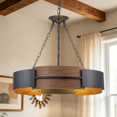 Vankirk 6-Light Industrial Dimmable Drum Chandelier