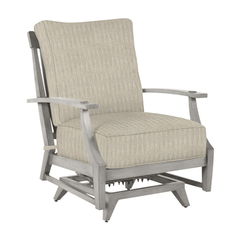 Croquet Patio Chair with Cushions, Welt, Oyster, Herringbone Sand