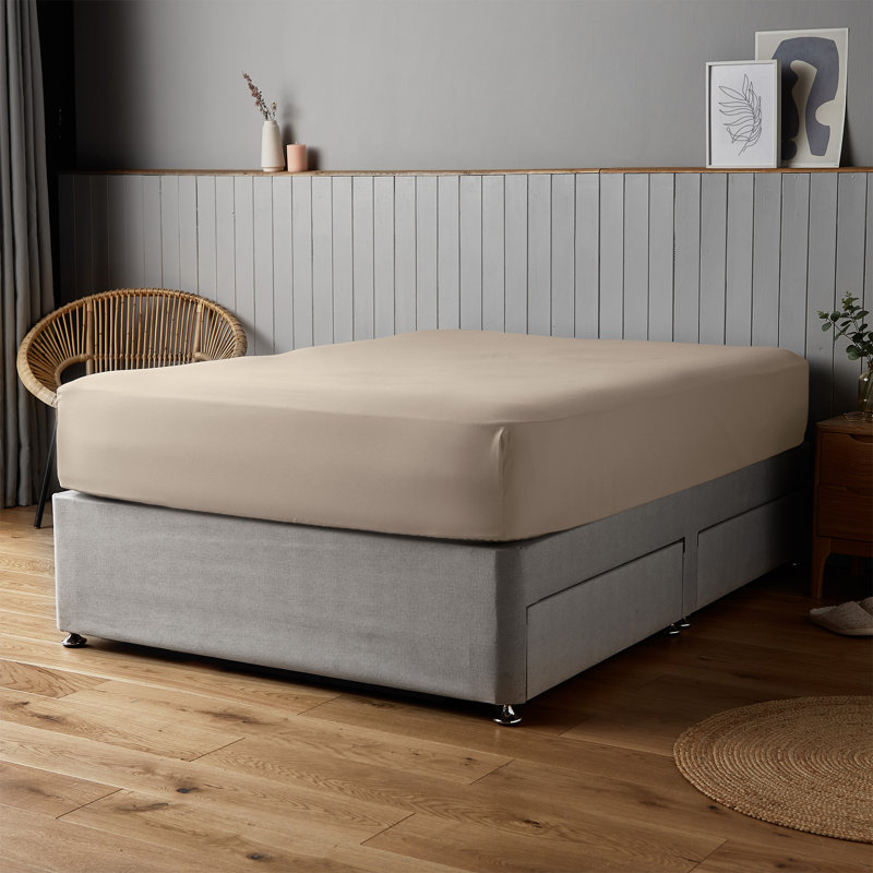 Silentnight Supersoft Fitted Sheet, Beige, Kingsize (5')