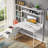 55 Inches White Computer Desk With Hutch