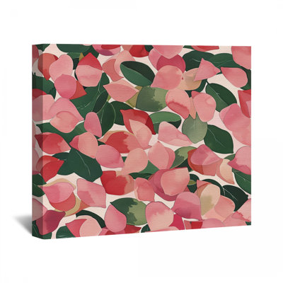 Toile avec pétales - décoration murale florale