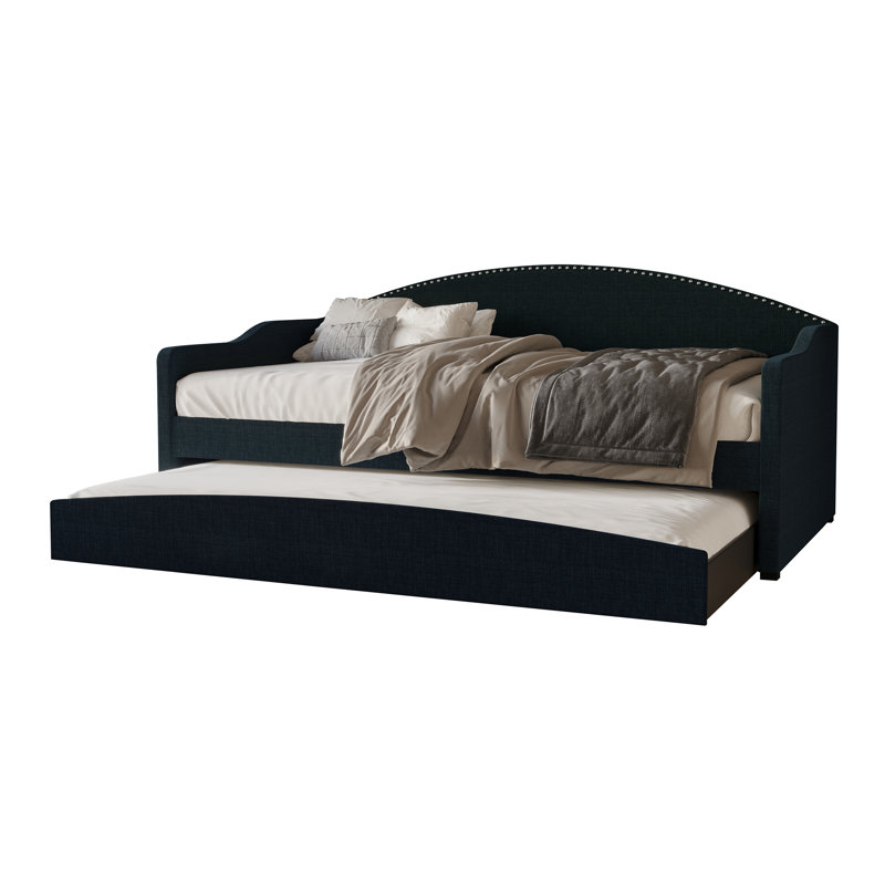 Caitronia Upholstered Daybed, Charcoal Grey