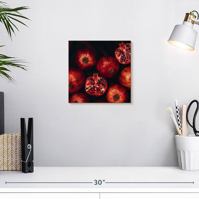 Yarlin Red Pomegranates, 10" H x 10" W