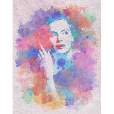 Décalcomanie murale amovible greta garbo aquarelle