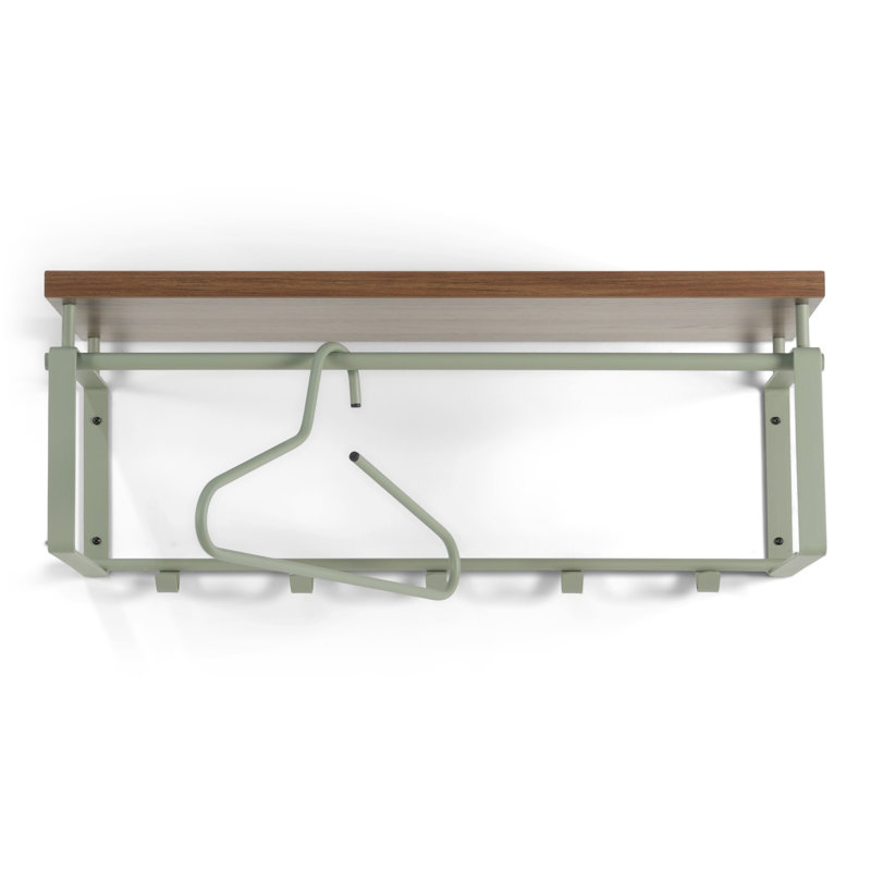 Wall 5 - Hook Wall Mounted Coat Rack, Green