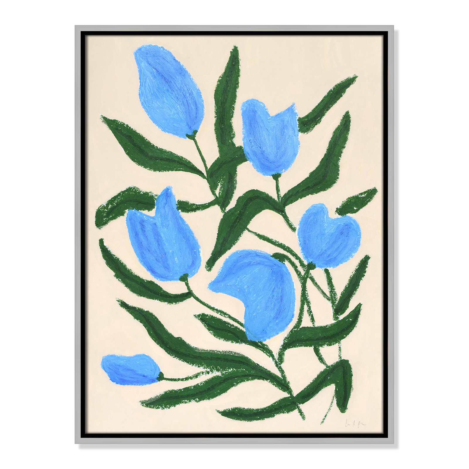 Colette "Blue Tulips" Print by Camilla Bergqvist, 25.5" H x 19.5" W, Silver