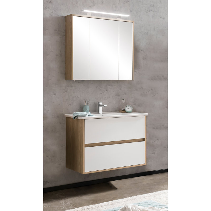 Bonaria 85mm Single Bathroom Vanity with Cloakroom Ceramic Basin