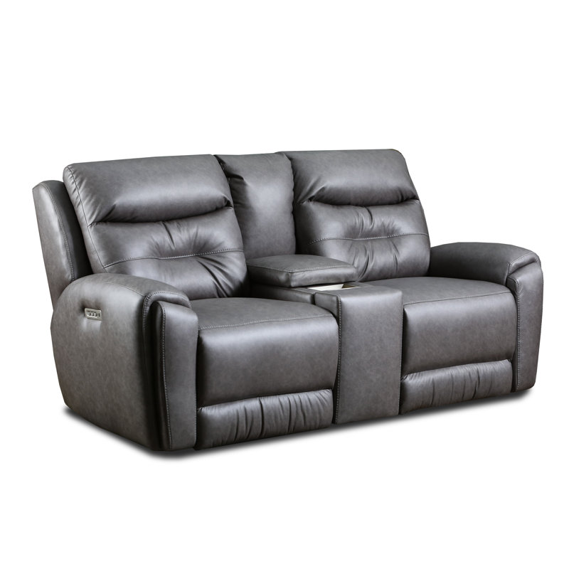 Canapé inclinable à accoudoirs arrondis 90 po, Mélange de polyester gris