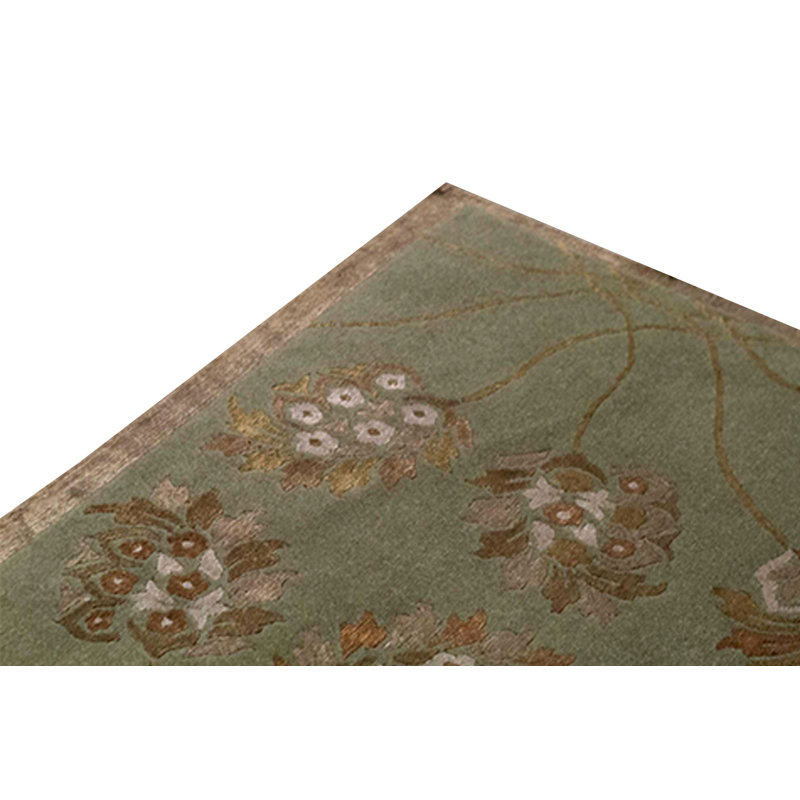 Hand-Knotted High-Quality Green Area Rug
