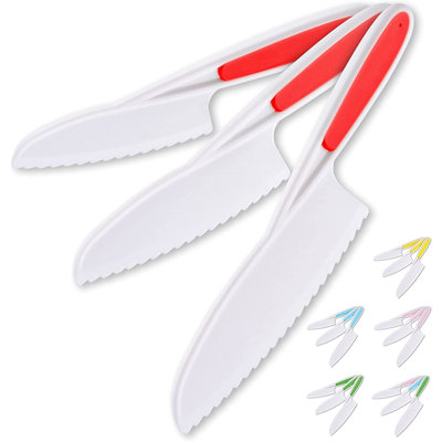 Zulay Kitchen Kids Knife Set 3-Piece for Cooking Cutting Fruits Veggies & Cake Starter Knife
