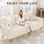 Oversize Sofa 256cm Corduroy Sofa with 3 Seats, No Tool Assembly,Solid Wood Frame and Solid Wood Legs-1806170501