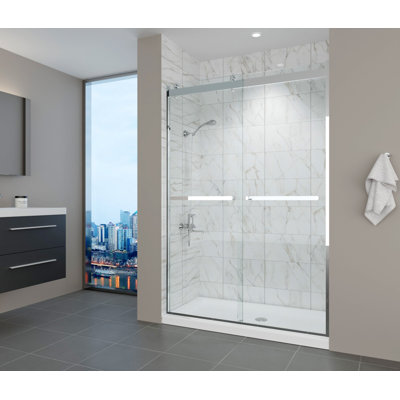 Porte de douche demi-cadre sans cadre l 56 po x H 76 po