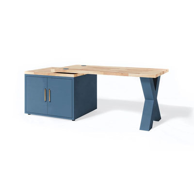 Felisity Solid Wood Top Metal Base Executive Desk
