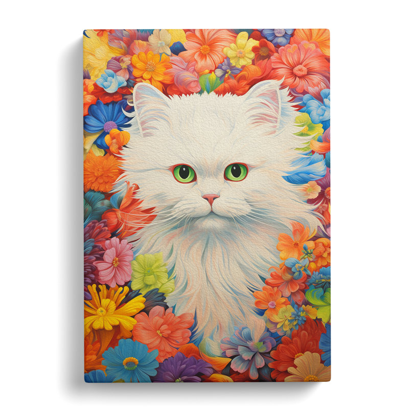 Persian Cat Colour Field No.2 - Wrapped Canvas, 60cm H x 40cm W x 3cm D