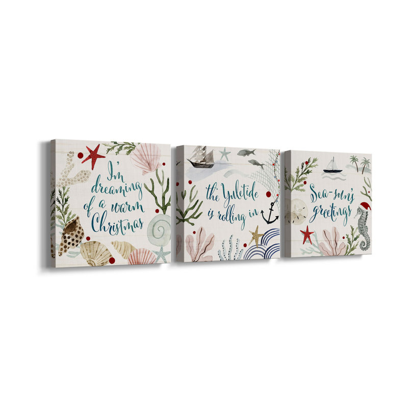 Sun-Kissed Christmas VI-Premium, toile tendue avec châssis - prête à être accrochée, H 16 po x l 48 po x P 1 po