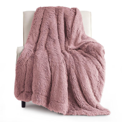 Bedsure Faux Fur Sherpa Throw Blanket – Ultra Soft Plush Bed Blanket for Dorm Room – Dusty Pink – Perfect Gift for Teen Girls