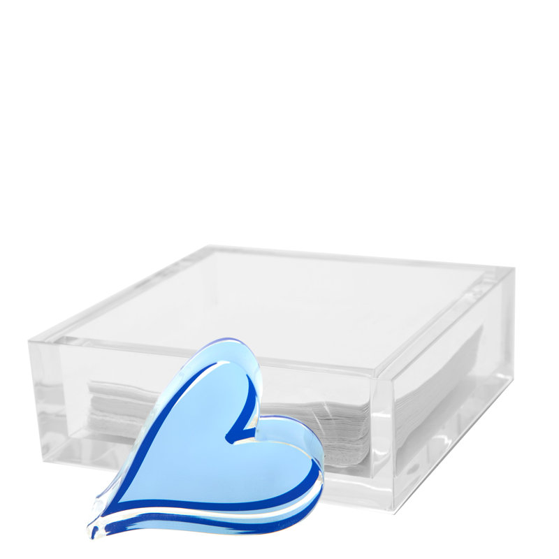 Porte-serviettes de cocktail Blue Heart, Bleu
