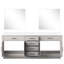 Chêne blanc 84 po Meuble-lavabo double l 22 po x P 22 po, surface en marbre de culture, 34 miroirs, quincaillerie à fermeture en douceur, meuble-lavabo en bois massif avec panneaux en chêne, comptoir, cadre et structure