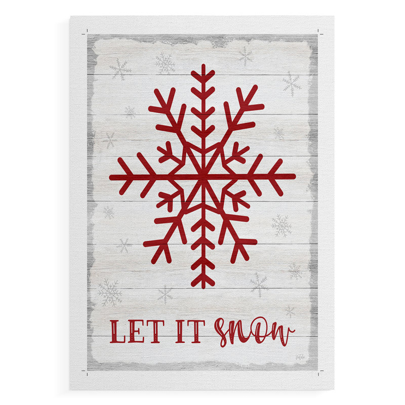 Let It Snow Snowflake - impression sur toile seulement - non encadrée, H 36 po x l 24 po