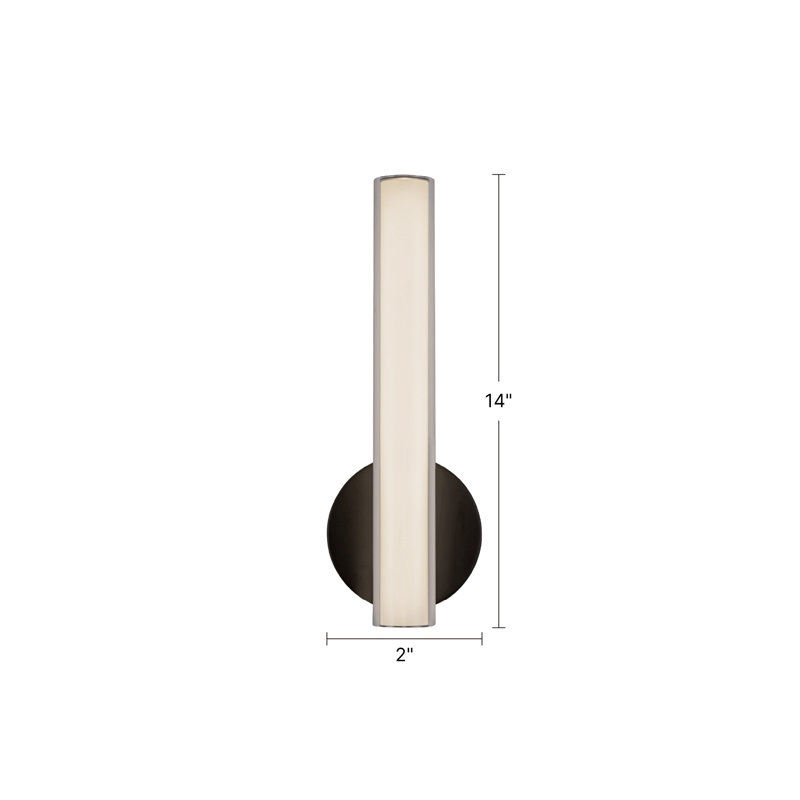 Tole 14-in Black dimmable LED Wall/Vanity Light, Matte Black