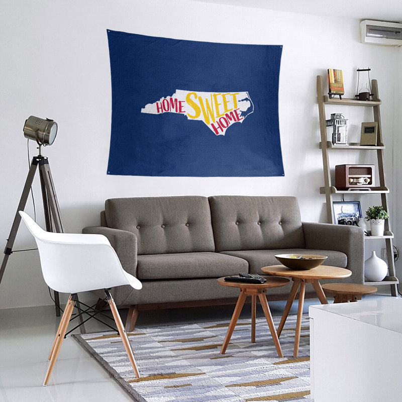 Tapisserie Home Sweet North Carolina, H 27,5 po x l 37,5 po, Bleu foncé