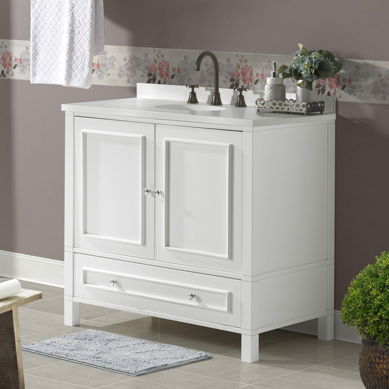 Williamsburg 36" White Pine Vanity Cabinet with Nickel Hardware
