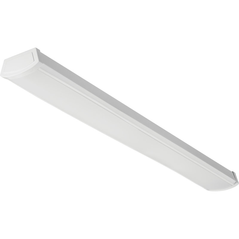White 48-Inch Steel LED Flush Mount Light Fixture