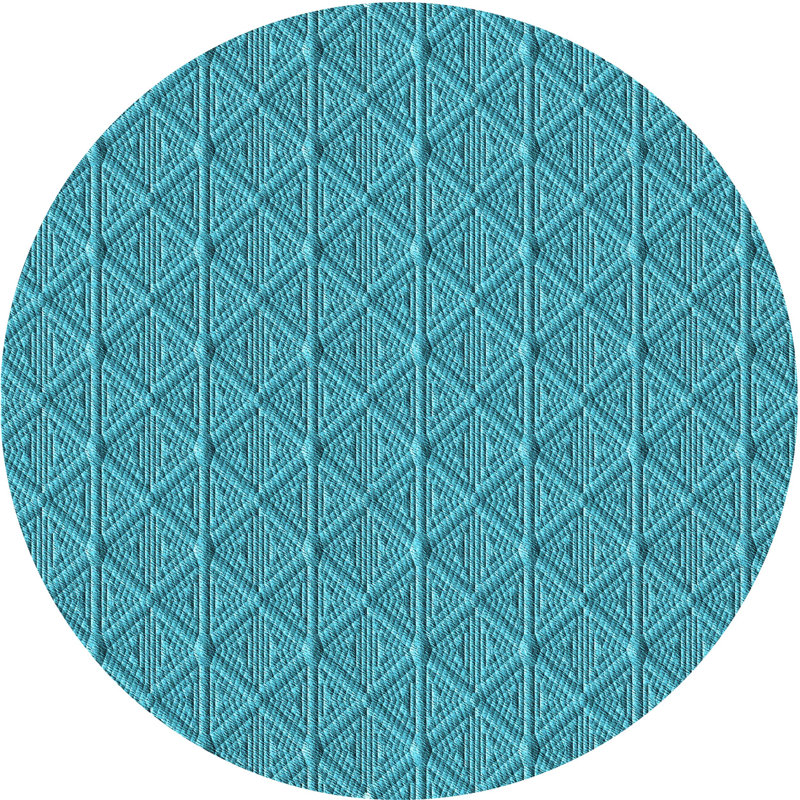 WSH-PAT27-LBLU - Tapis 100% motif lavable à la machine 2989, Rond 5 pi