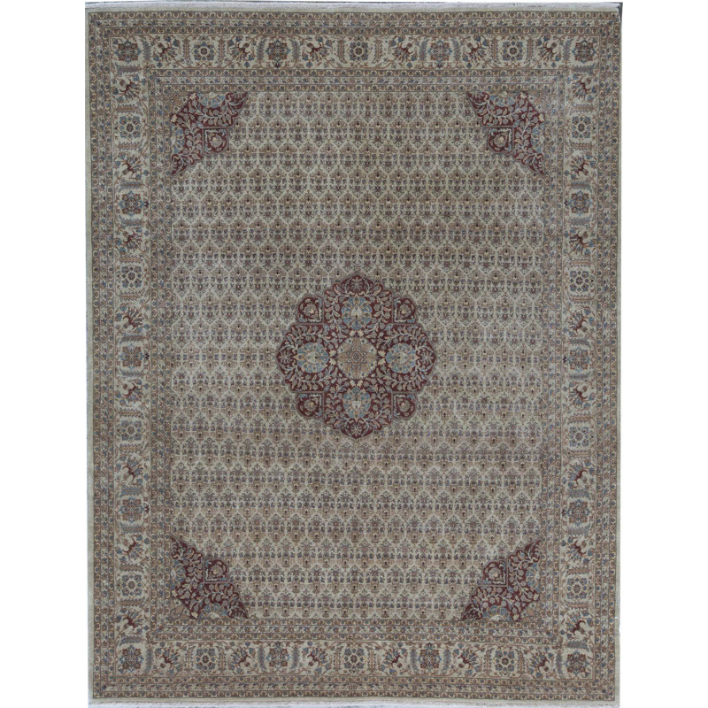 Tapis ivoire noué à la main de haute qualité