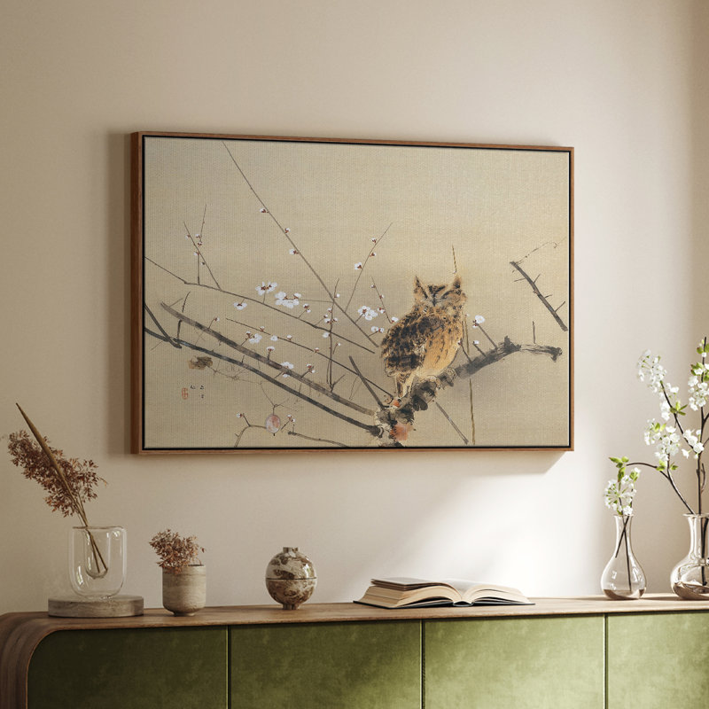 Paysage rétro - XXVI - Toile tendue avec châssis, Toile encadrée noyer flottant, H 27 po x l 41 po x P 2 po