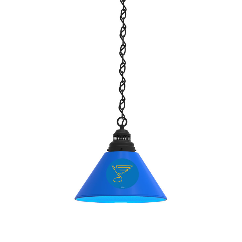 Luminaire suspendu conique 1 lumière NHL, Noir, Blues de St Louis
