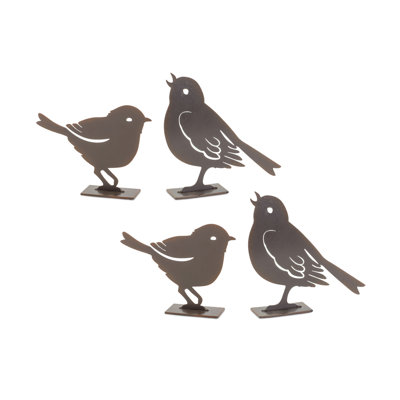 Ensemble d'oiseaux en métal 4 pièces Winston Porter Damiya