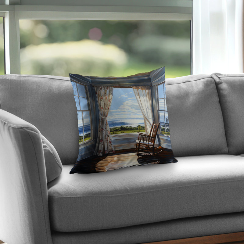 The Window - Beige – Throw Pillow Cover Only, Double-Sided Print, Insert Not Included