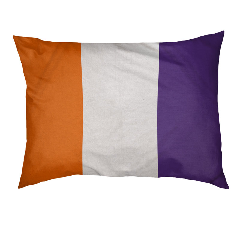 Coussin Atlanta, Medium (28" W x 18" D x 6" H), Orange/Purple
