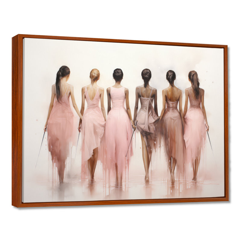 Pink Dance Quiet Ensemble - Danse encadrée, H 30 po x l 40 po x P 1,5 po, Cadre flottant brun