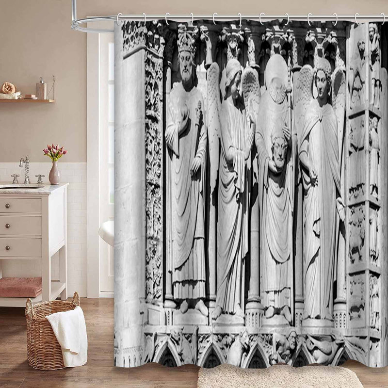 Rideau de douche cathédrale à 12 crochets, L 72 po x l 72 po