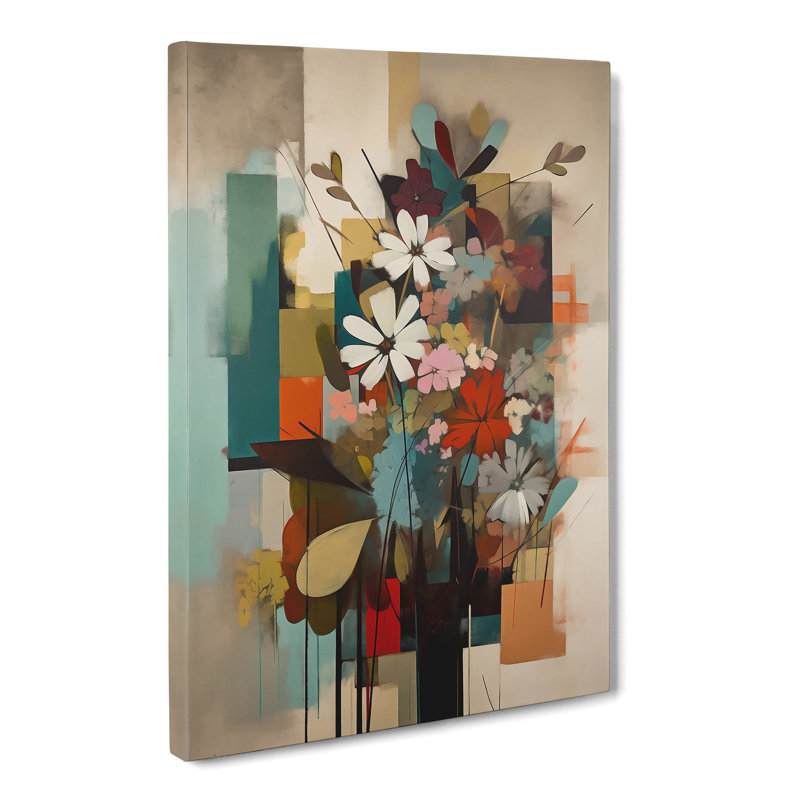 Micaden Flowers Bauhaus Vol.8 - Wrapped Canvas, 50cm H x 35cm W x 3cm D