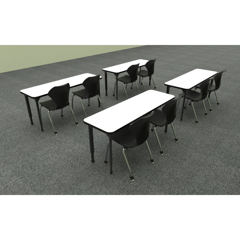 8 - Ensemble de bureau et de chaises pour étudiants en bois manufacturé de 30 po